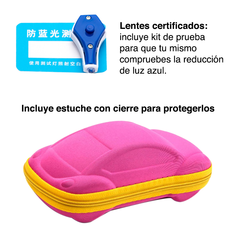 LENTES NEWO FILTRO LUZ AZUL NIÑA ROSADO - 5