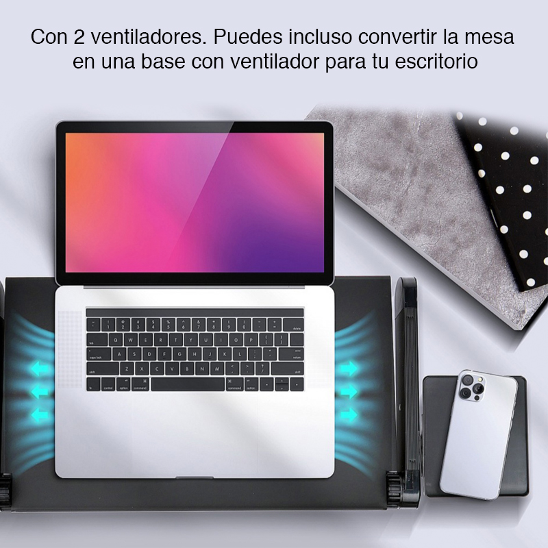Mesa para Notebook cama plegable con ventilador - 4