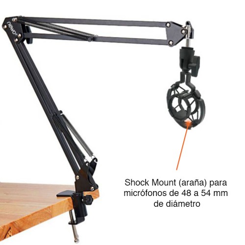 ATRIL SOPORTE NEWO MICRÓFONO CELULAR MESA ESCRITORIO LED ANTIPOP ARAÑA NB-36C - 3