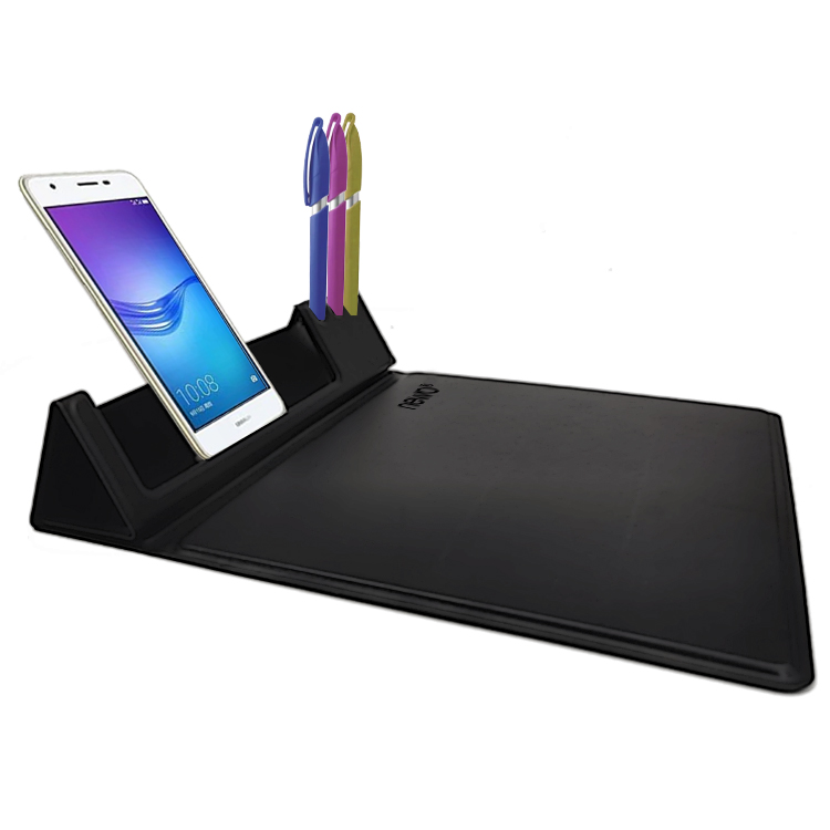 MOUSE PAD NEWO CUERO PU CON SOPORTE CELULAR Y LAPICERO - 2