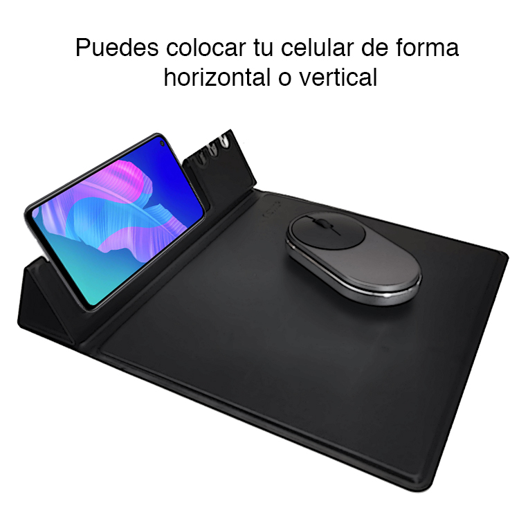 MOUSE PAD NEWO CUERO PU CON SOPORTE CELULAR Y LAPICERO - 6