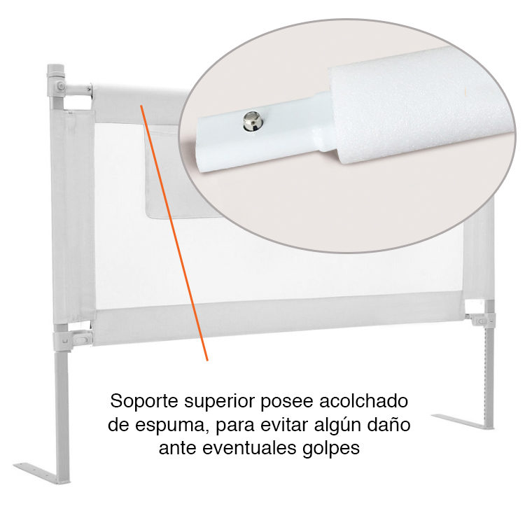 BARANDA DE SEGURIDAD MIABU CAMA LATERAL BLANCA - 4