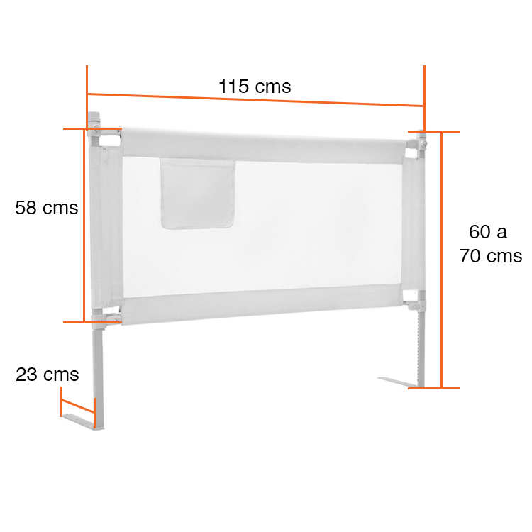 BARANDA DE SEGURIDAD MIABU CAMA LATERAL BLANCA - 6