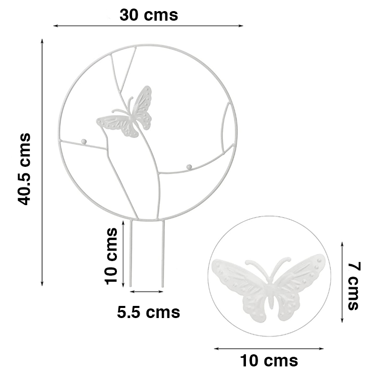 SOPORTE MIABU MIB-SPC03 PLANTAS TREPADORAS MARIPOSA BLANCA METAL - 5