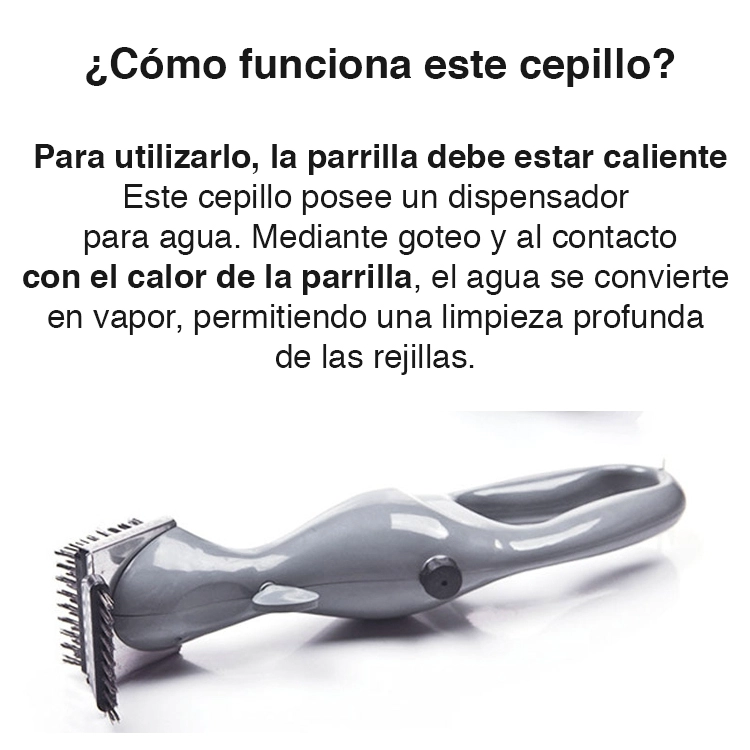 Cepillo para limpiar parrilla limpiador con dispensador agua - 4