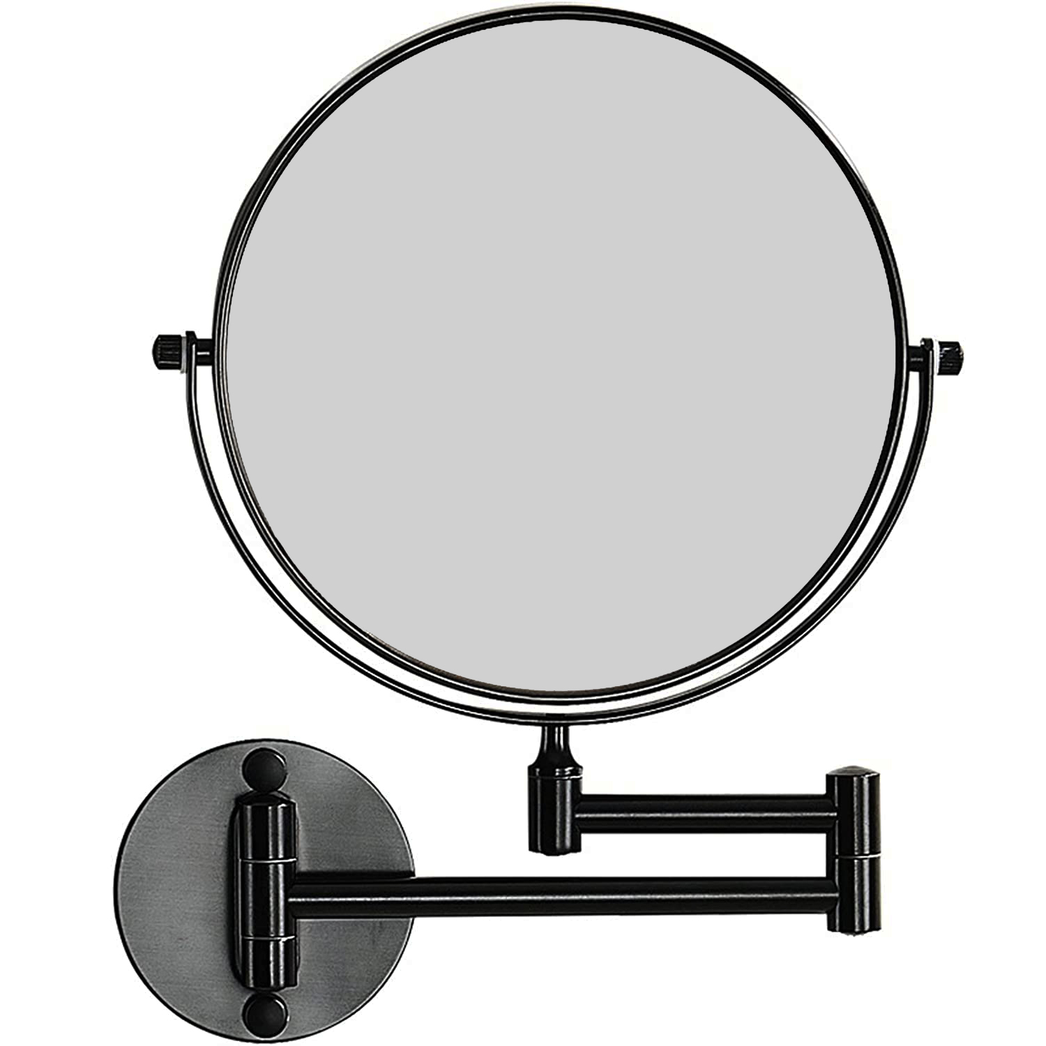 Espejo Baño Maquillaje Articulado Abatible Aumento Negro - 1