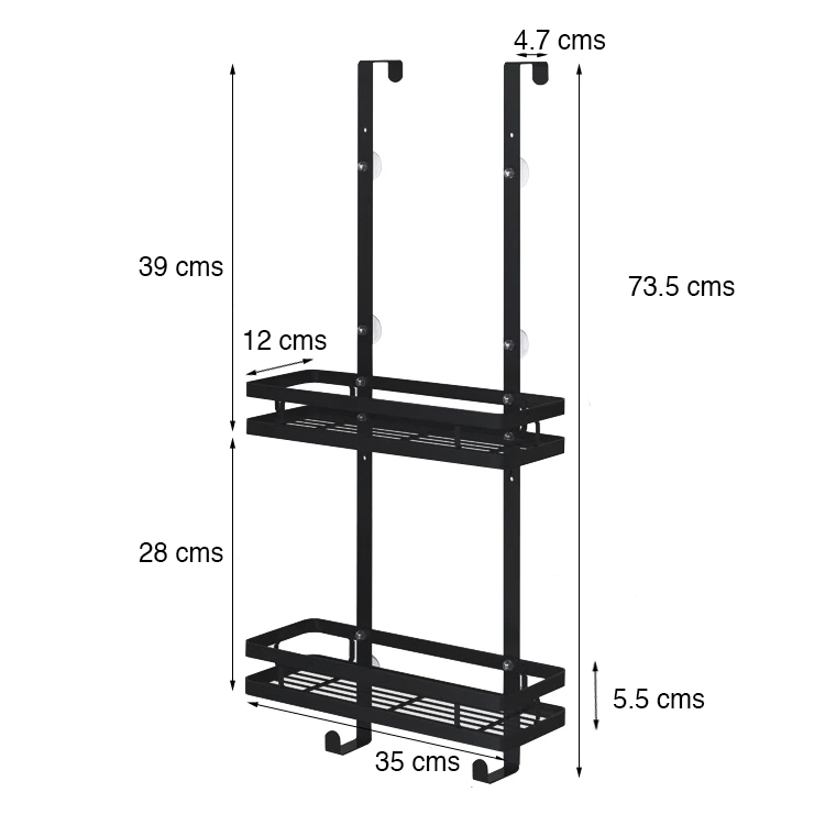 ORGANIZADOR MIABU MIB-CL73 DUCHA COLGANTE SHOWER DOOR CON GANCHOS METAL - 7