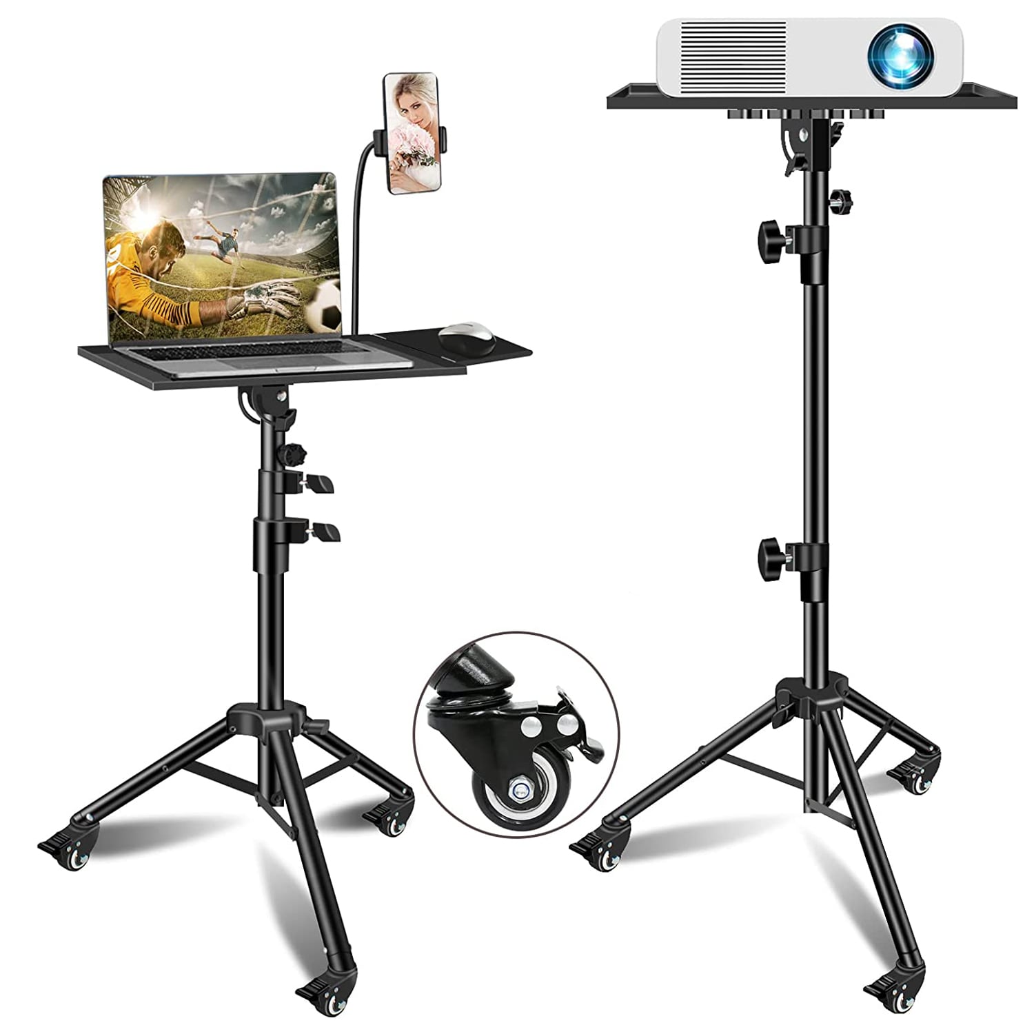 ATRIL NOTEBOOK CON RUEDAS AJUSTABLE Y SOPORTE CELULAR - 2