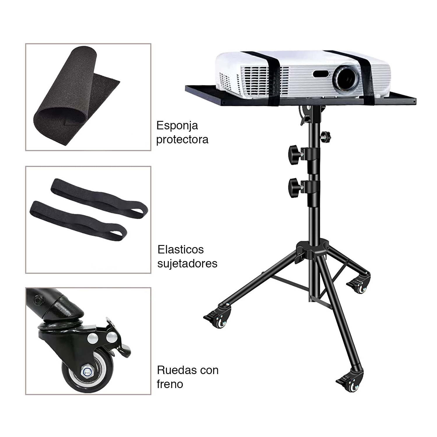 ATRIL NOTEBOOK CON RUEDAS AJUSTABLE Y SOPORTE CELULAR - 6