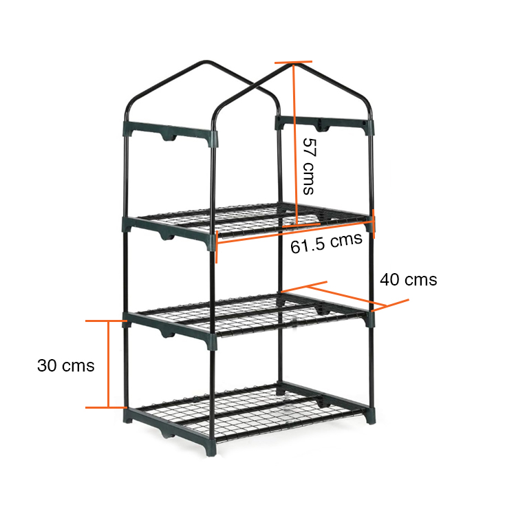 INVERNADERO MIABU VERTICAL ARMABLE 3 BANDEJAS 131 CM METAL - 5