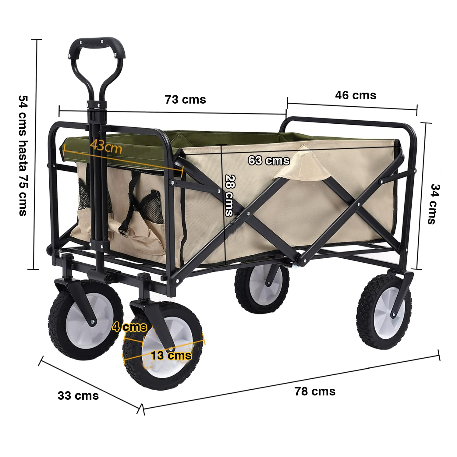 CARRO DE ARRASTRE MIABU PLEGABLE AJUSTABLE HASTA 110 KG - 8