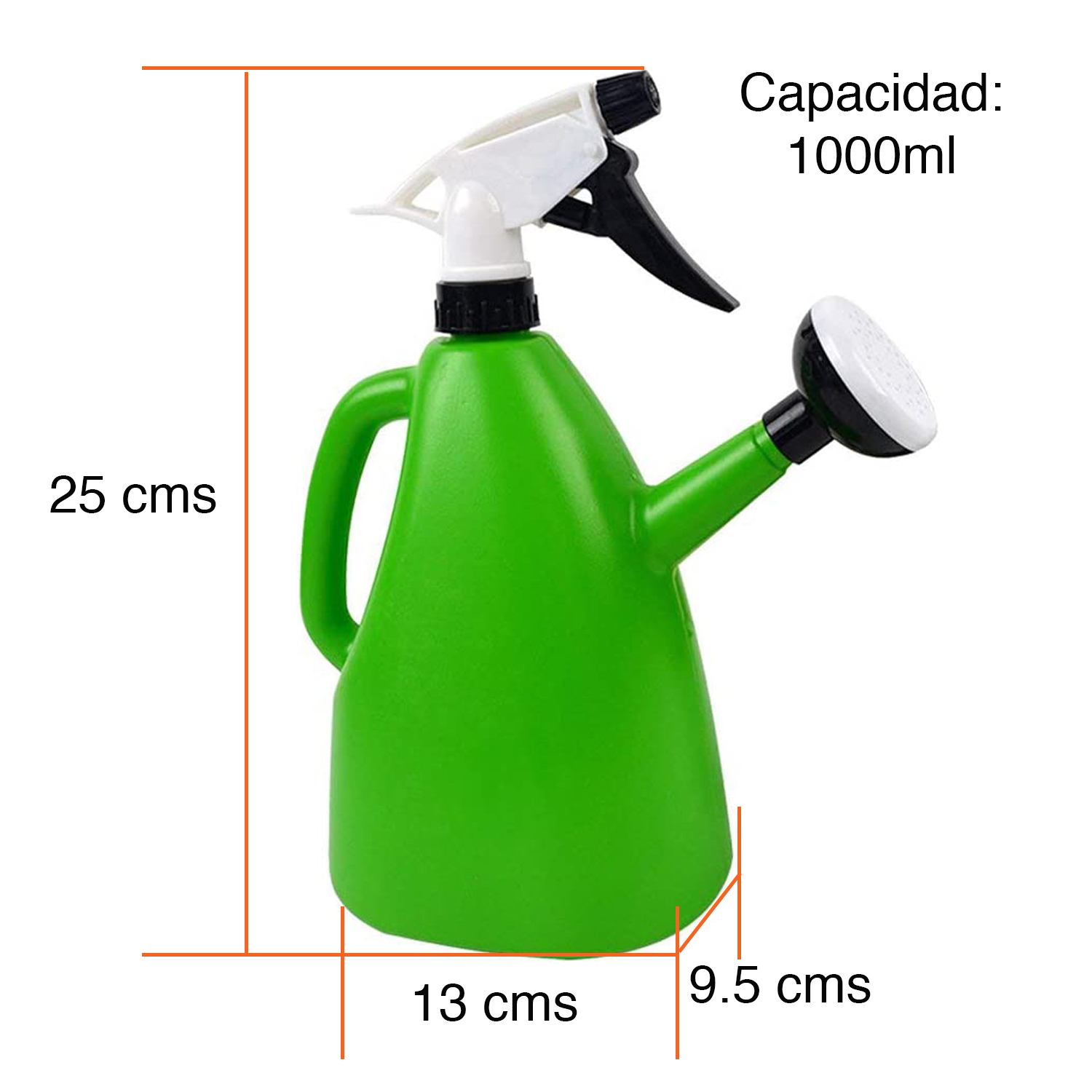 REGADERA MIABU CON PULVERIZADOR AGUA PLANTAS 1000 ML - 6
