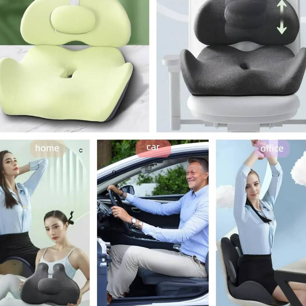 Respaldo Lumbar y cojin para coxis silla y automóvil - 4