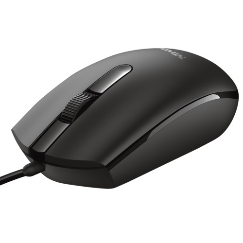 MOUSE USB CABLE 1200 DPI NEGRO AMBIDIESTRO TRUST - 2