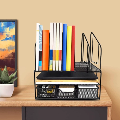 ORGANIZADOR ESCRITORIO OFICINA METÁLICO CON CAJÓN - 3