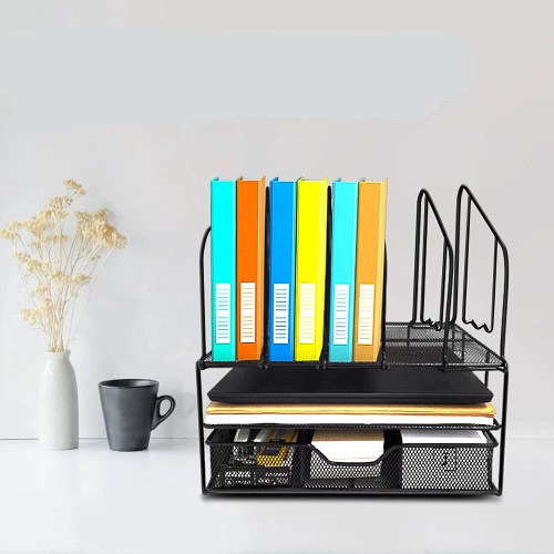 ORGANIZADOR ESCRITORIO OFICINA METÁLICO CON CAJÓN - 5