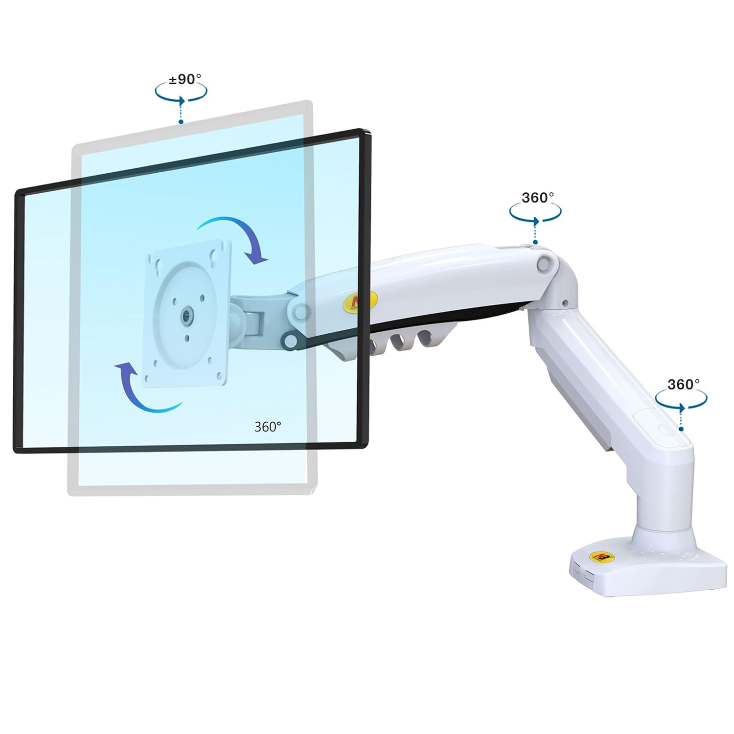 SOPORTE MONITOR BLANCO ARTICULADO GIRATORIO ESCRITORIO NEWO - 5