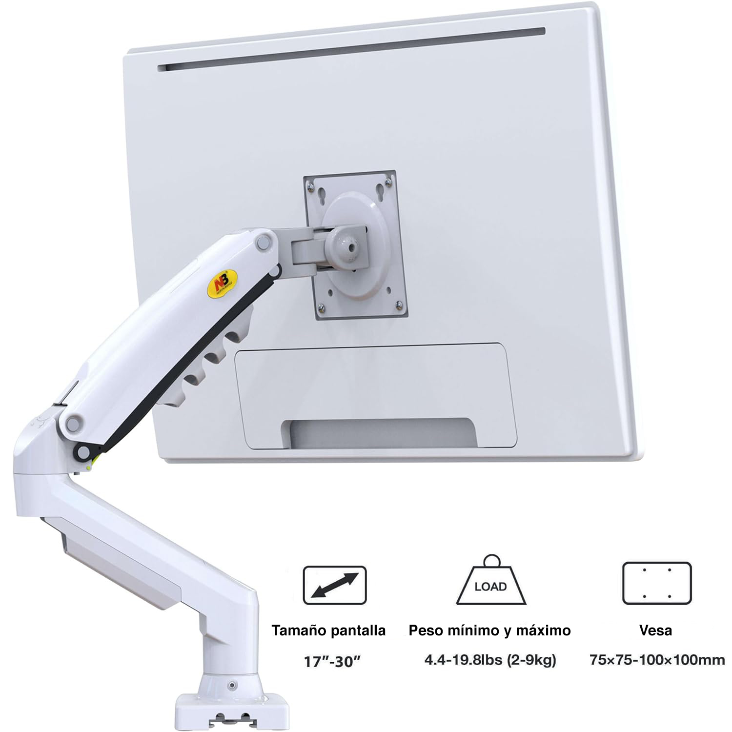 SOPORTE MONITOR BLANCO ARTICULADO GIRATORIO ESCRITORIO NEWO - 7