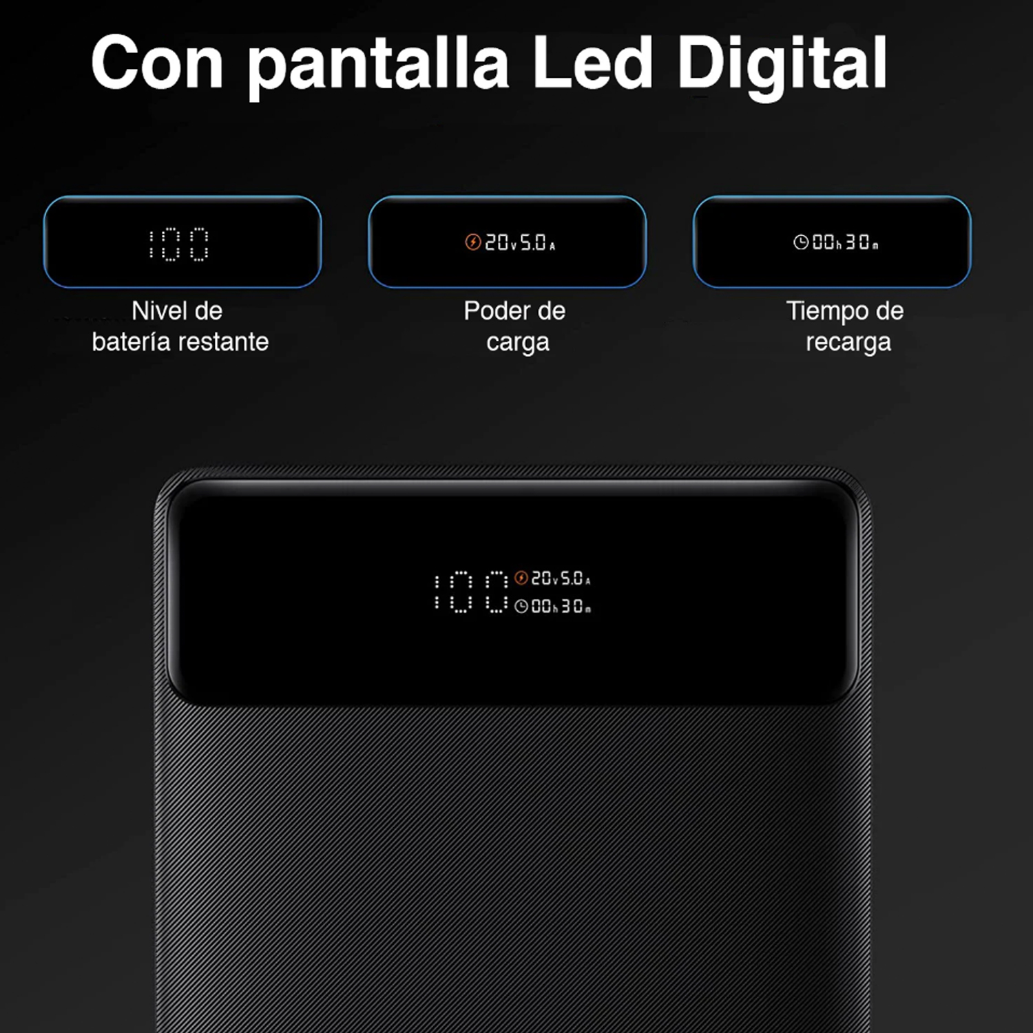 BATERÍA EXTERNA 100W USB C NOTEBOOK MAC Y CELULAR - 6