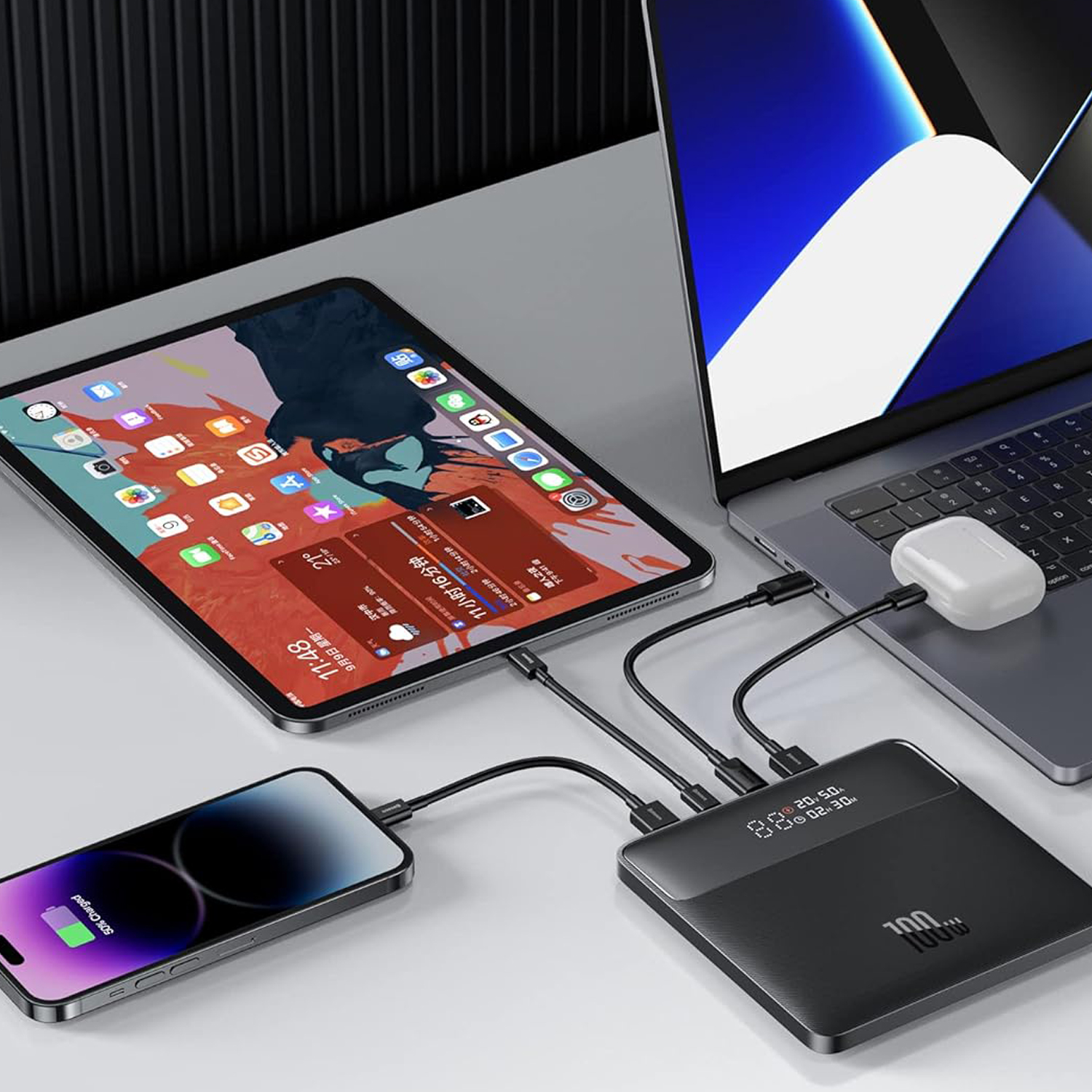BATERÍA EXTERNA 100W USB C NOTEBOOK MAC Y CELULAR - 8