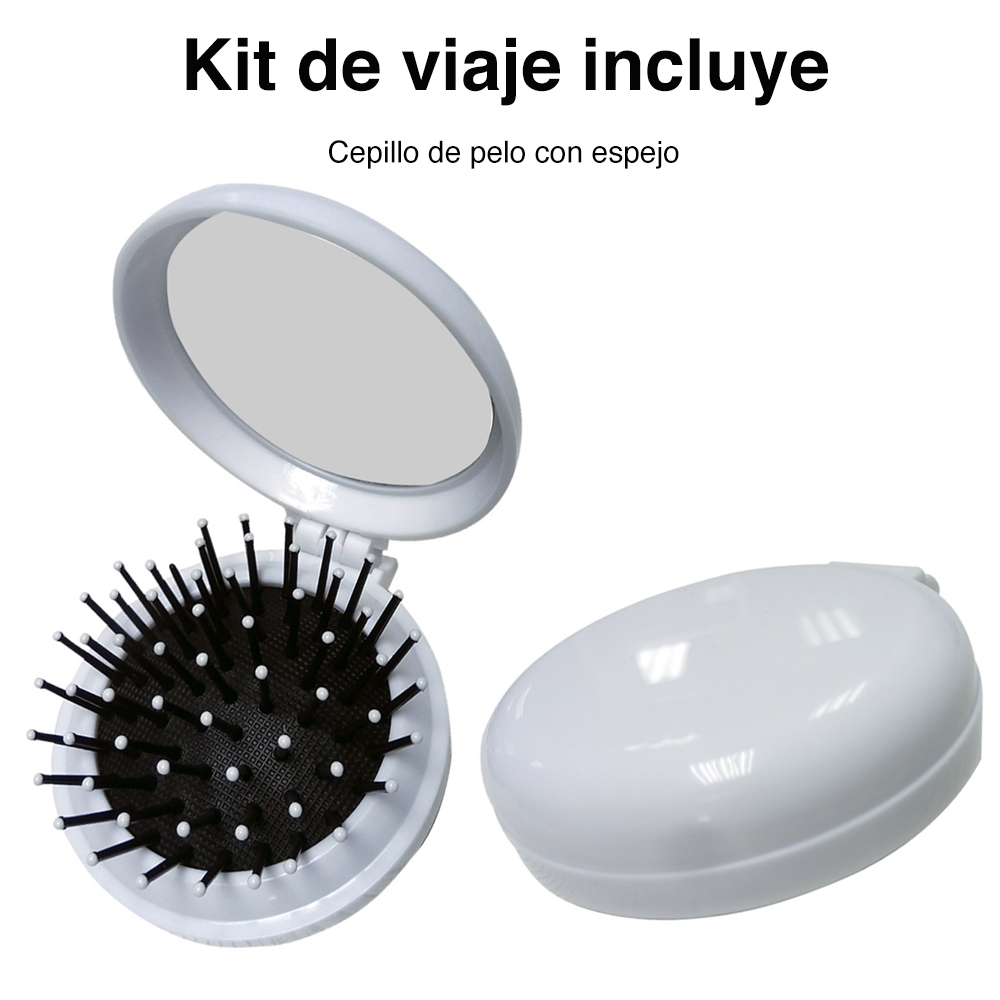 KIT DE VIAJE BOTELLAS PERFUME TOALLA CEPILLO ESPEJO JABON - 4
