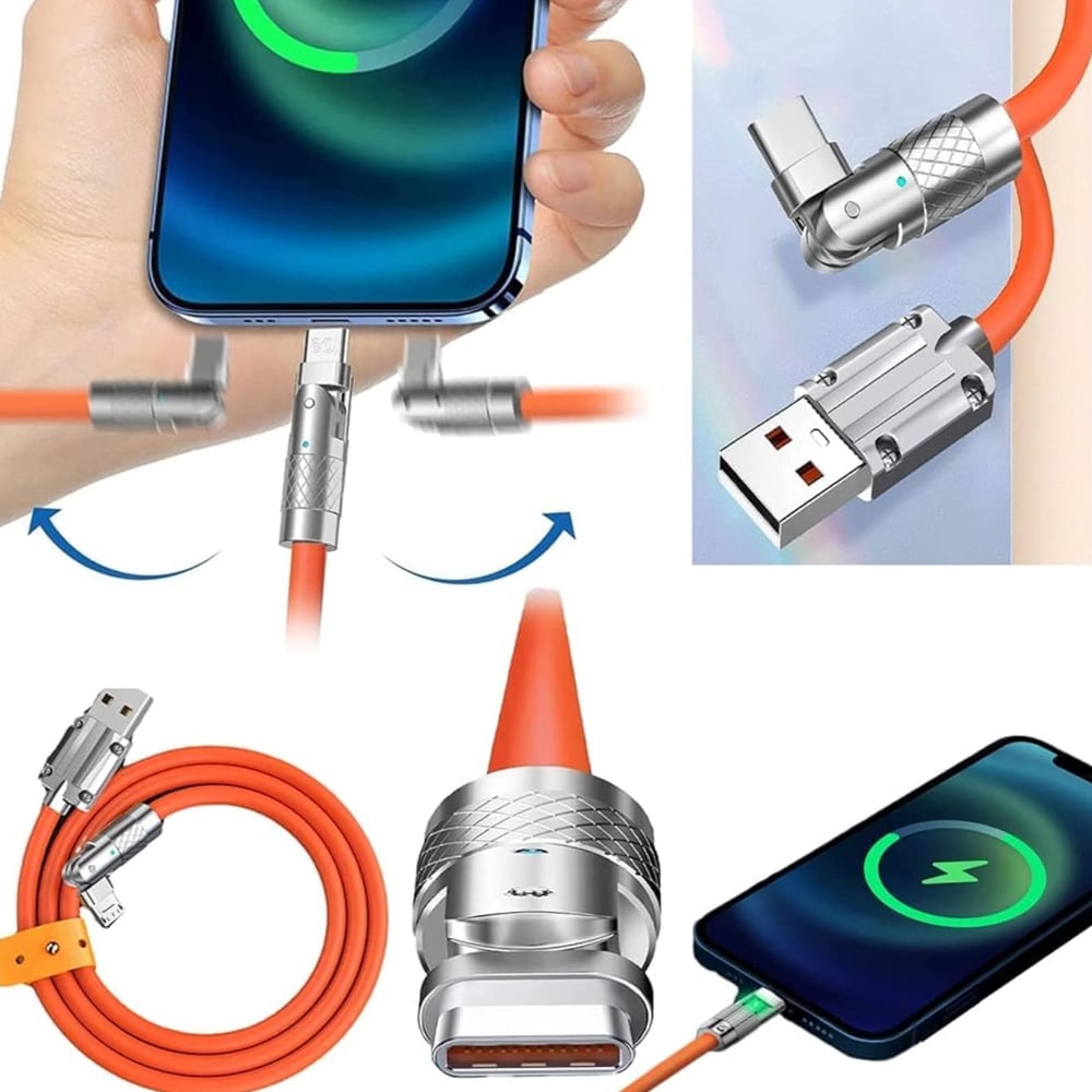 CABLE USB C 120W A USB ANGULO 180 GRADOS - 4