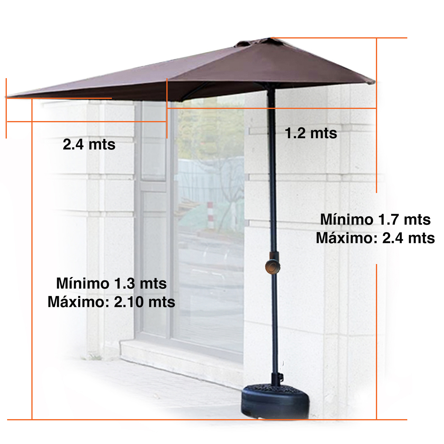 QUITASOL RECTANGULAR BALCÓN VENTANA PARED 2.4 MTS - 7