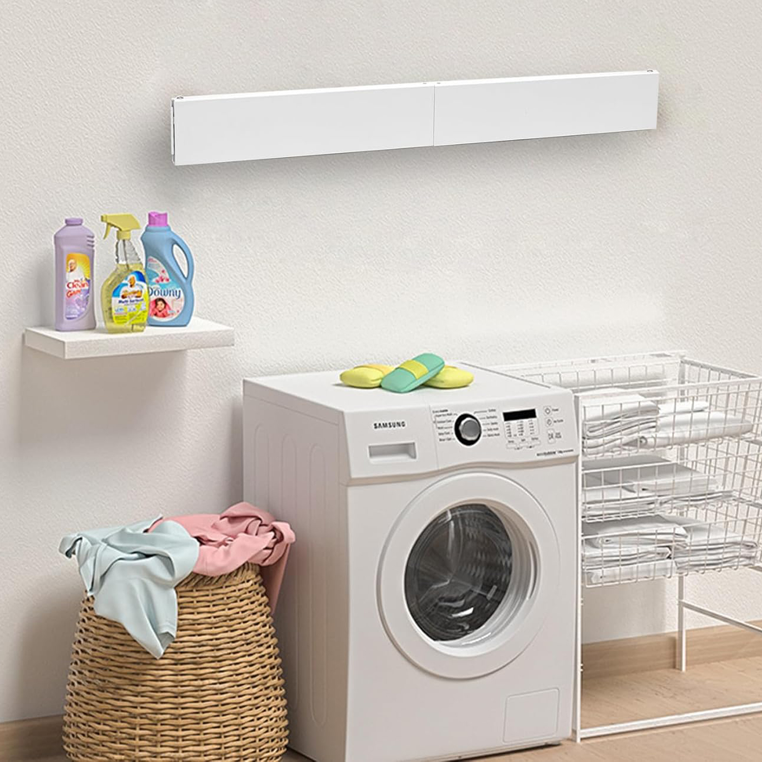 COLGADOR ROPA PLEGABLE PARED OCULTO ROBUSTO 80 X 40 CMS - 3
