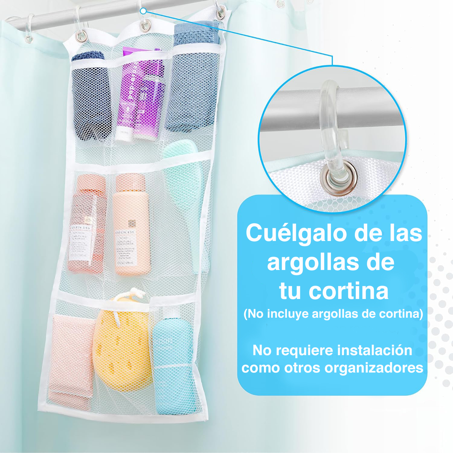 ORGANIZADOR DE DUCHA COLGANTE CORTINA BAÑO X PACK 2 - 2