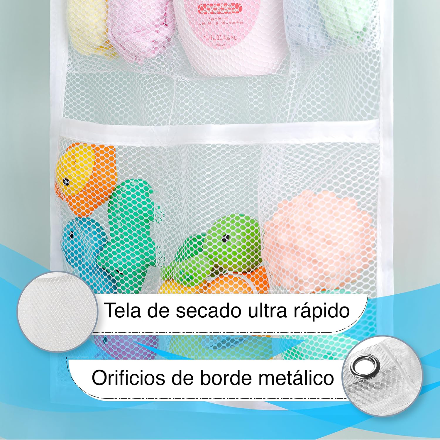 ORGANIZADOR DE DUCHA COLGANTE CORTINA BAÑO X PACK 2 - 4