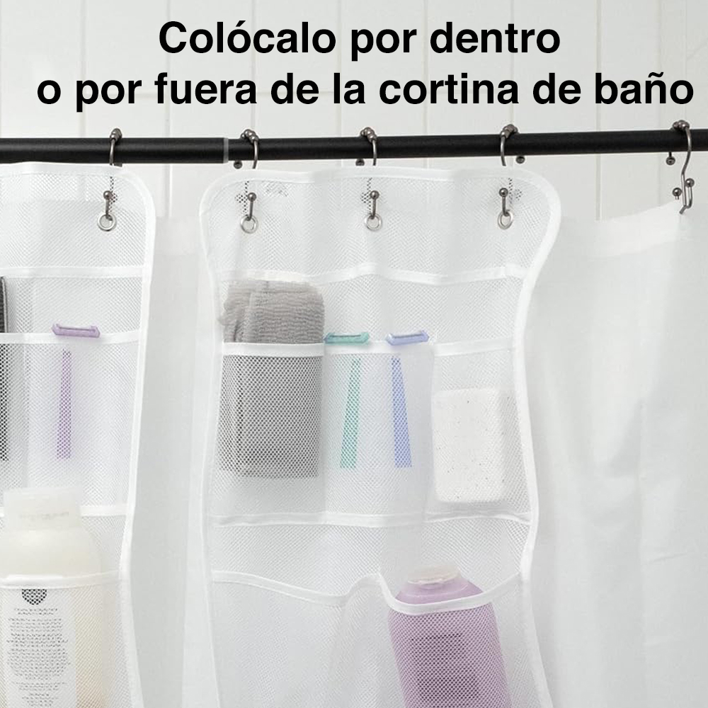 ORGANIZADOR DE DUCHA COLGANTE CORTINA BAÑO X PACK 2 - 6