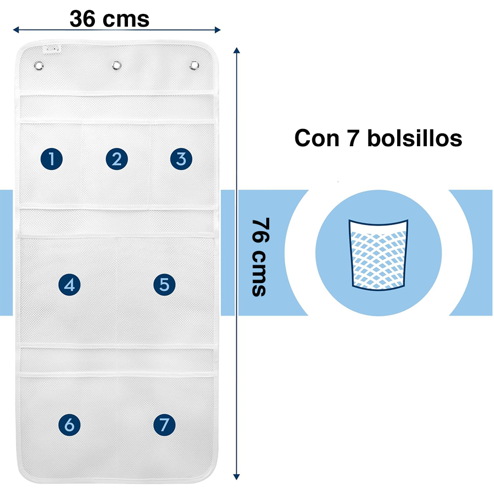 ORGANIZADOR DE DUCHA COLGANTE CORTINA BAÑO X PACK 2 - 7
