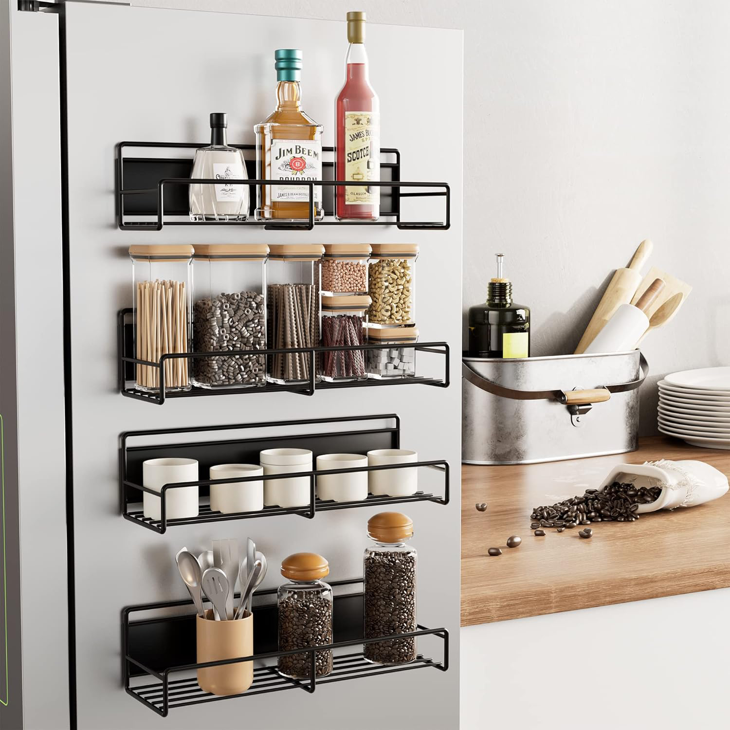 ORGANIZADOR MAGNÉTICO REFRIGERADOR PORTA CONDIMENTOS PACK - 3