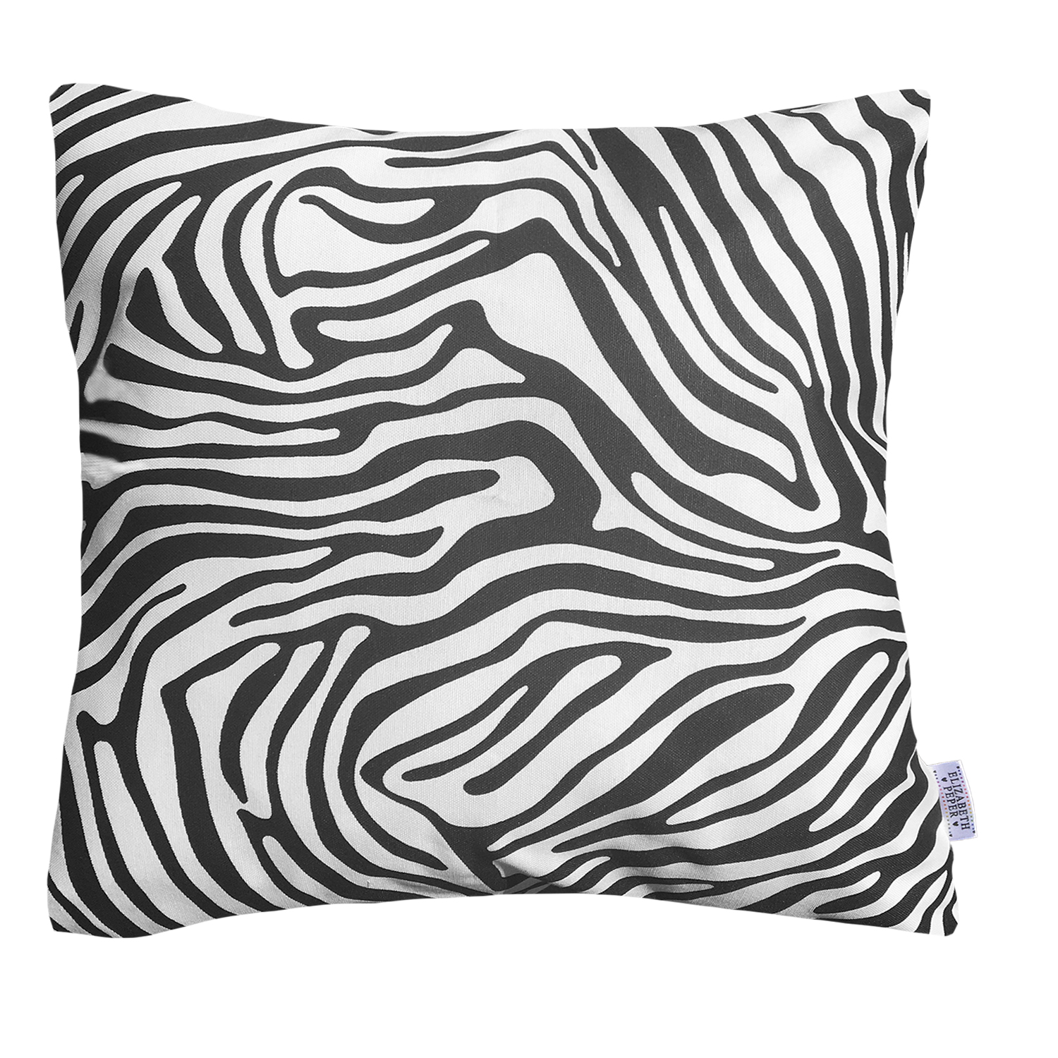 FUNDA ELIZABETH PEPER COJIN DECORATIVO DISEÑO CEBRA 45 X 45 CM NEGRO BLANCO - 1