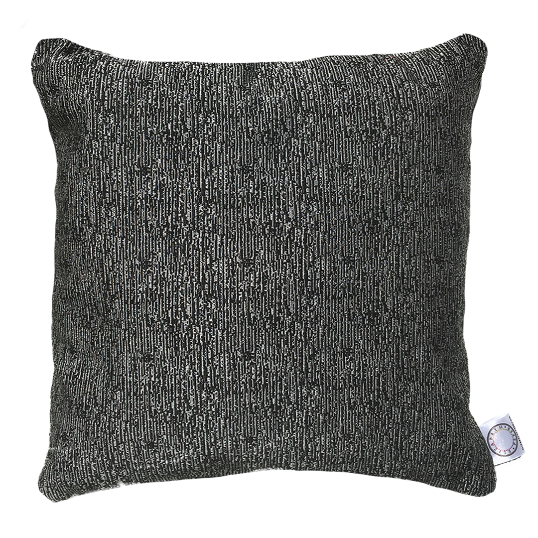 FUNDA ELIZABETH PEPER COJIN DECORATIVO DISEÑO 45 X 45 CM NEGRO GRIS - 1