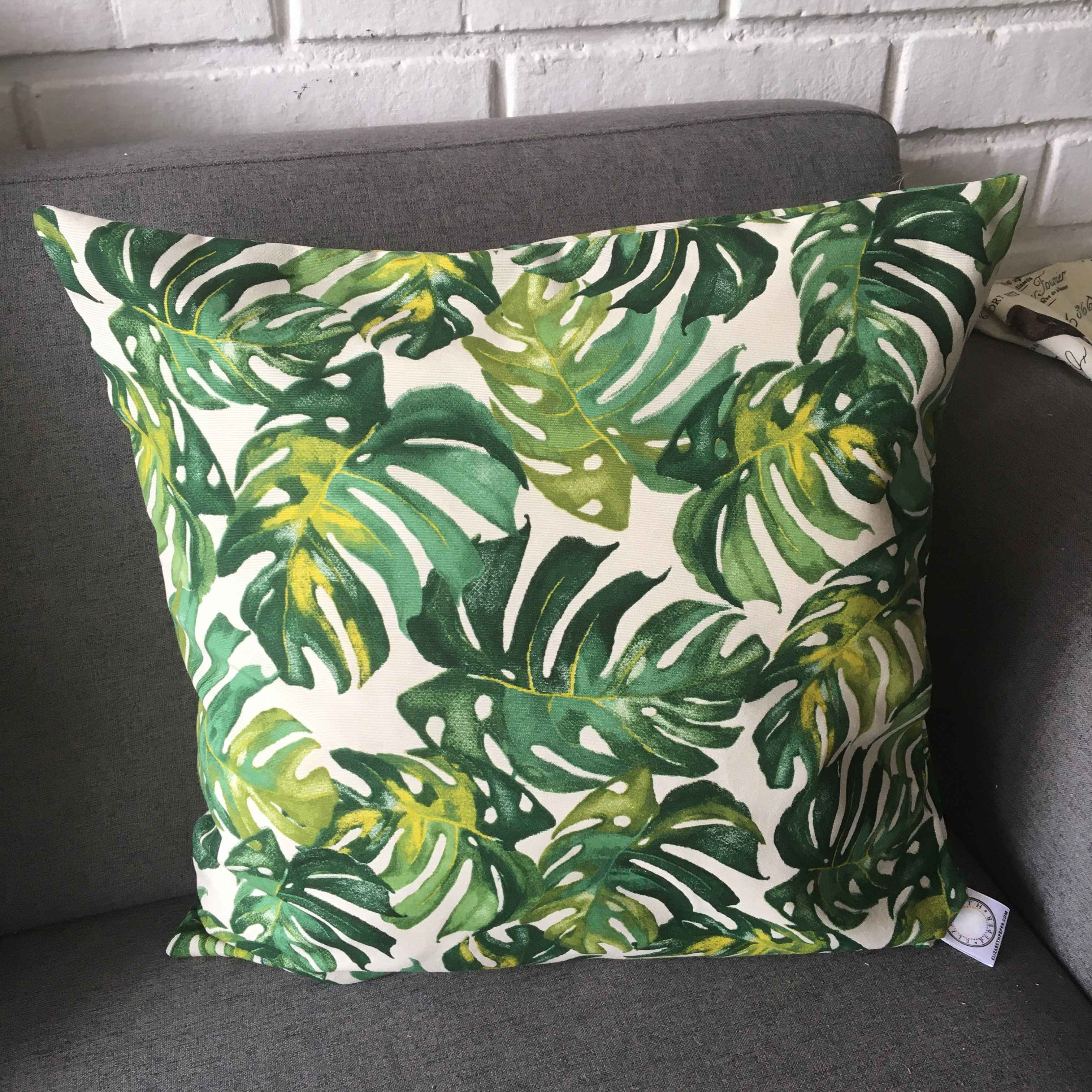 FUNDA ELIZABETH PEPER COJIN DISEÑO PLANTAS S 50 X 50 CM VERDE - 2