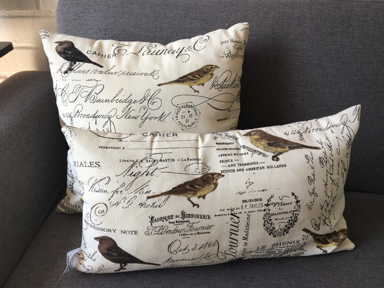 COJÍN ELIZABETH PEPER DECORATIVO DISEÑO AVES CREMA RELLENO 45 X 45 CM BEIGE CAFÉ - 3