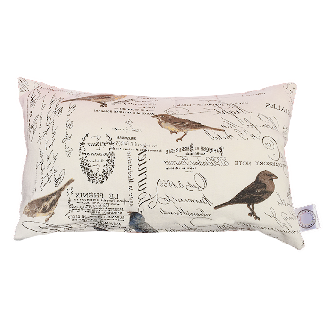 COJIN DECORATIVO DISEÑO AVES CREMA 50X30 RELLENO - 1