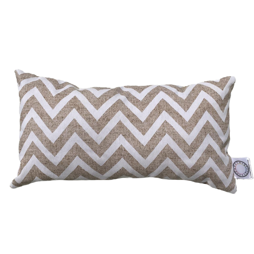 COJIN DECORATIVO DISEÑO ZIGZAG CREMA 50X30 RELLENO - 1