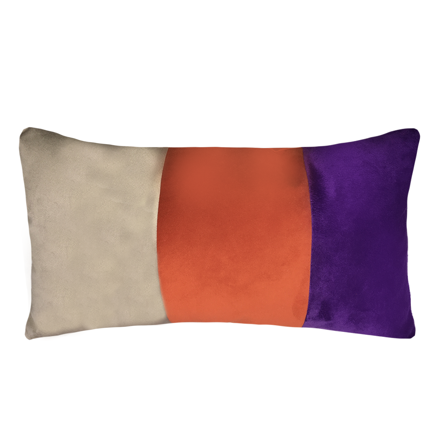 FUNDA ELIZABETH PEPER COJIN DISEÑO 50 X 30 CM BEIGE MORADO NARANJO - 1