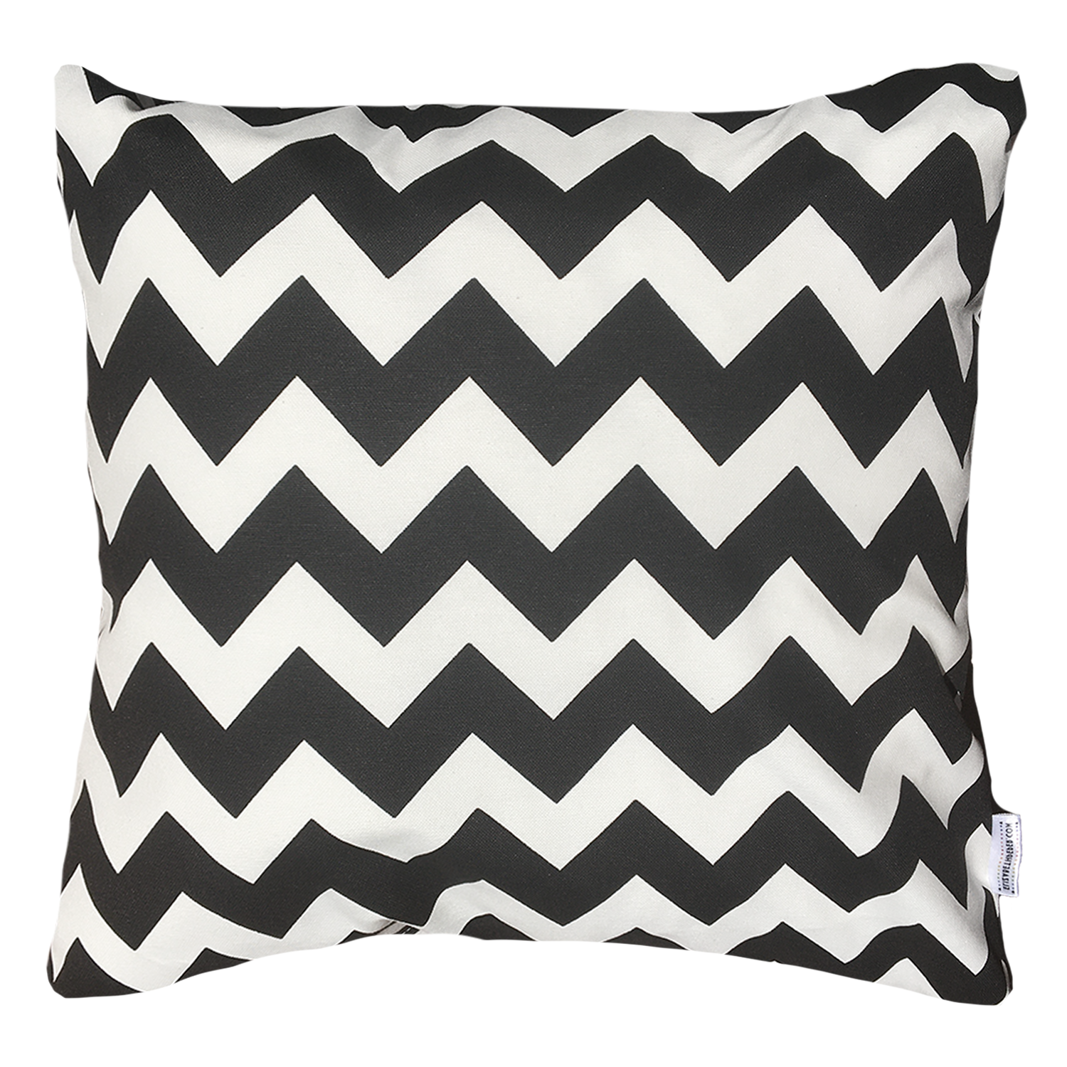 FUNDA ELIZABETH PEPER COJIN DECORATIVO DISEÑO ZIGZAG 60 X 60 CM NEGRO BLANCO - 1