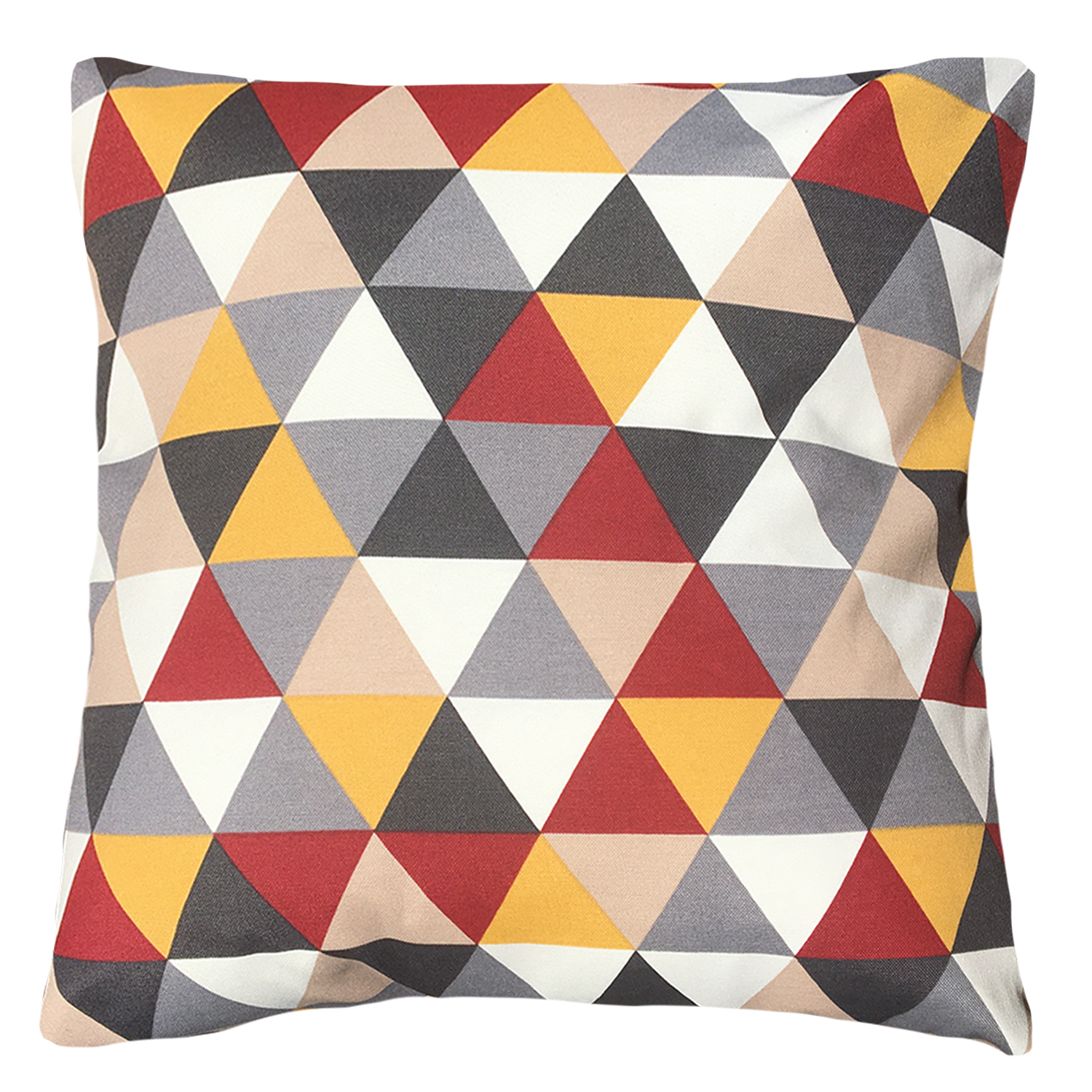 FUNDA COJÍN ELIZABETH PEPER DECORATIVO DISEÑO TRIANGULAR Y AMARILLO 60 X 60 CM ROJO - 1