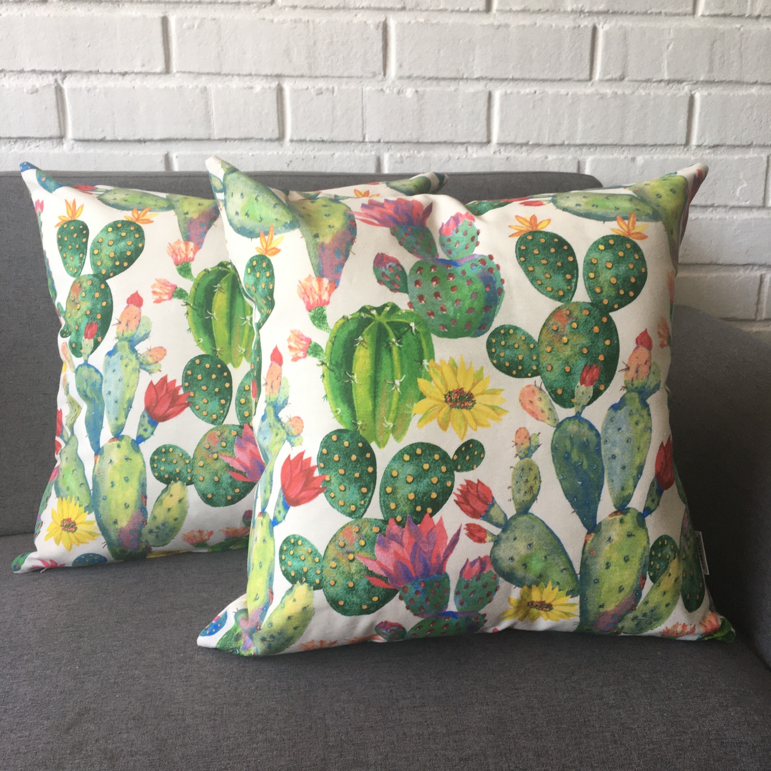 FUNDA ELIZABETH PEPER COJIN DECORATIVO DISEÑO CACTUS 50 X 50 CM VERDE - 3