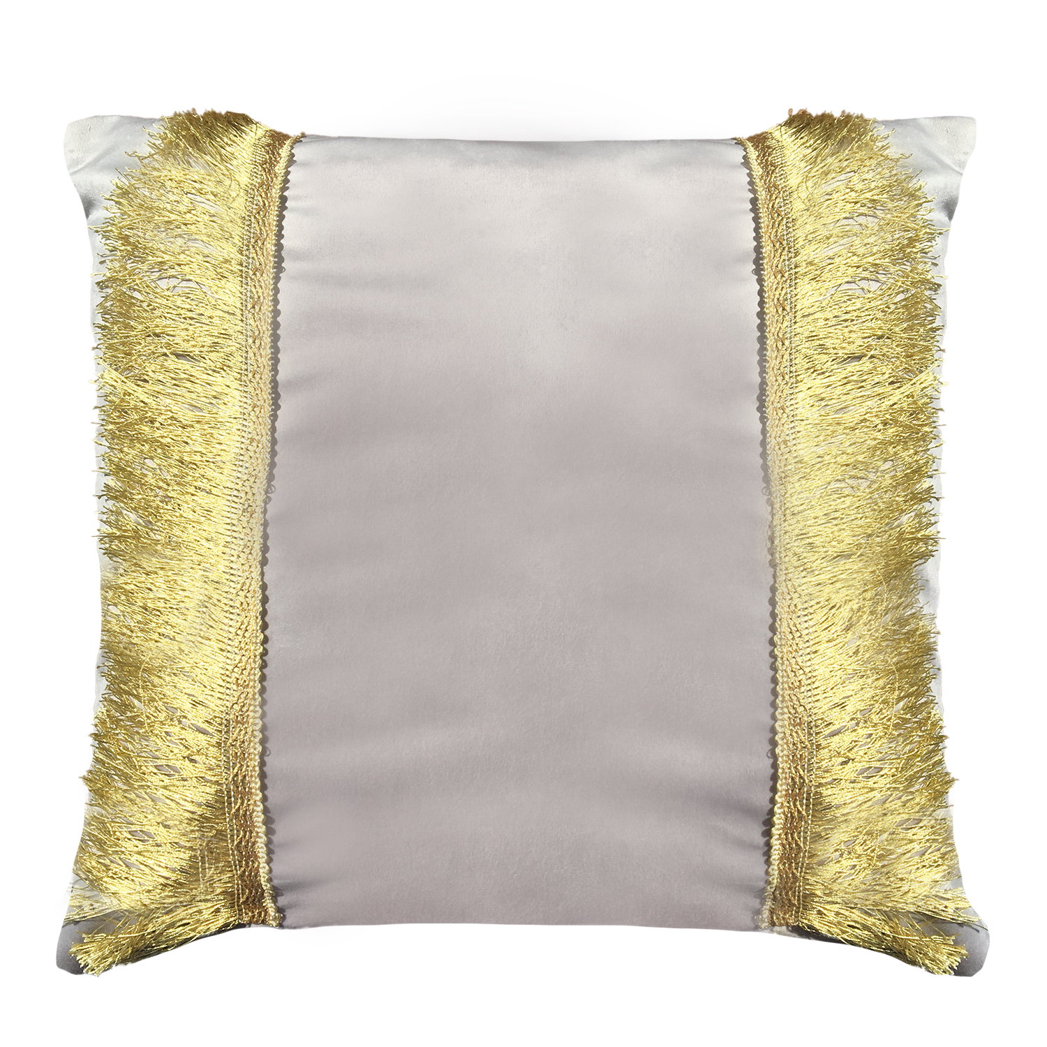 FUNDA ELIZABETH PEPER COJIN DECORATIVO DISEÑO FESTIVO DORADO 50 X 50 CM GRIS - 1
