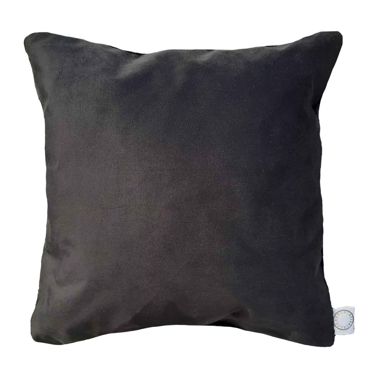 COJÍN ELIZABETH PEPER DECORATIVO ECOCUERO GRIS Y RELLENO 45 X 45 CM NEGRO - 2
