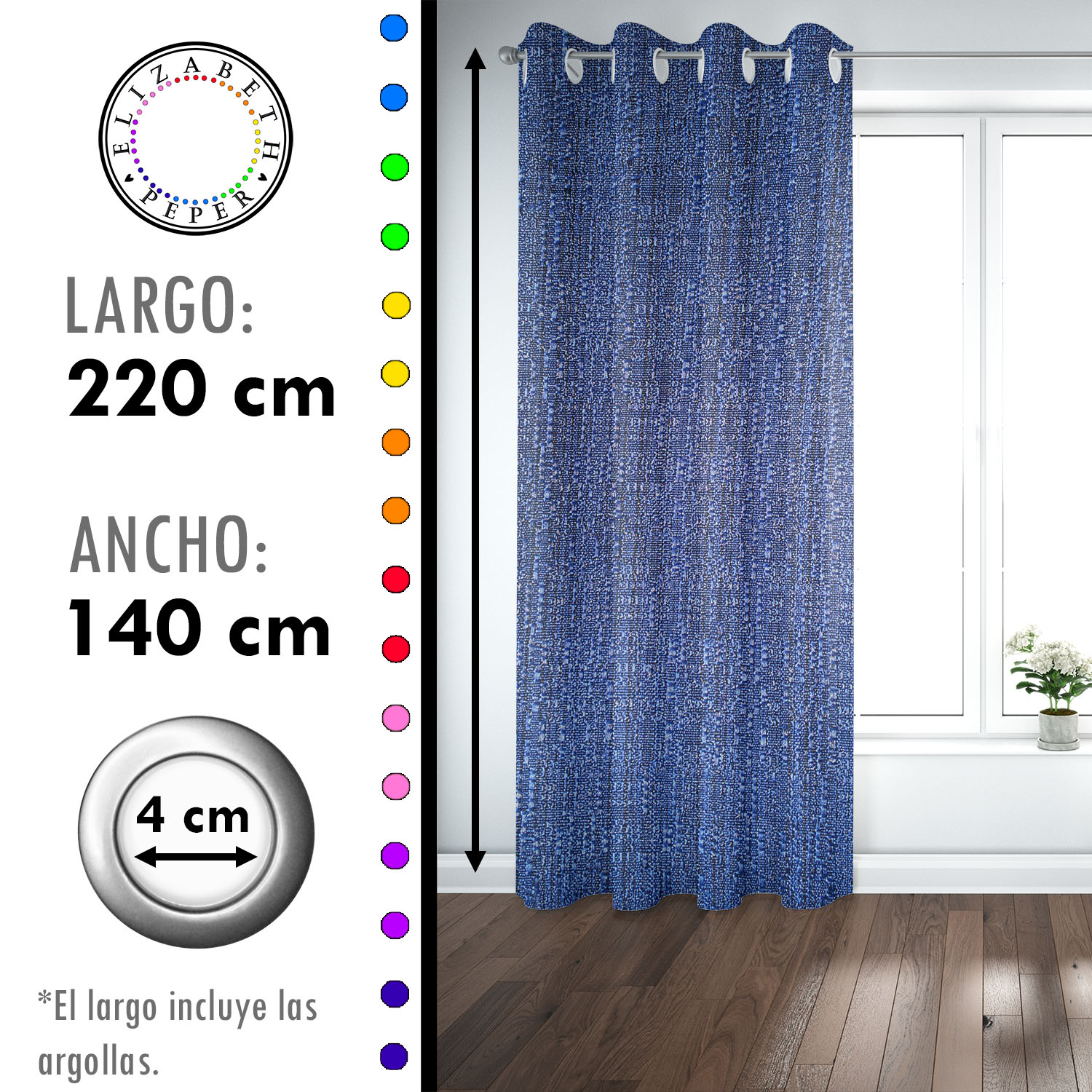 SET DE CORTINAS HOGAR 2 PAÑOS DE 140 X 220 CM - 3