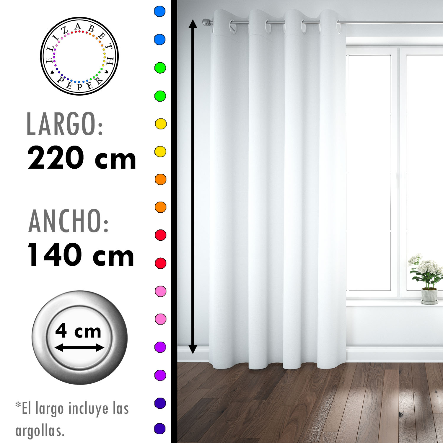 SET DE CORTINAS BLACKOUT 2 PAÑOS DE 140 X 220 CM - 4
