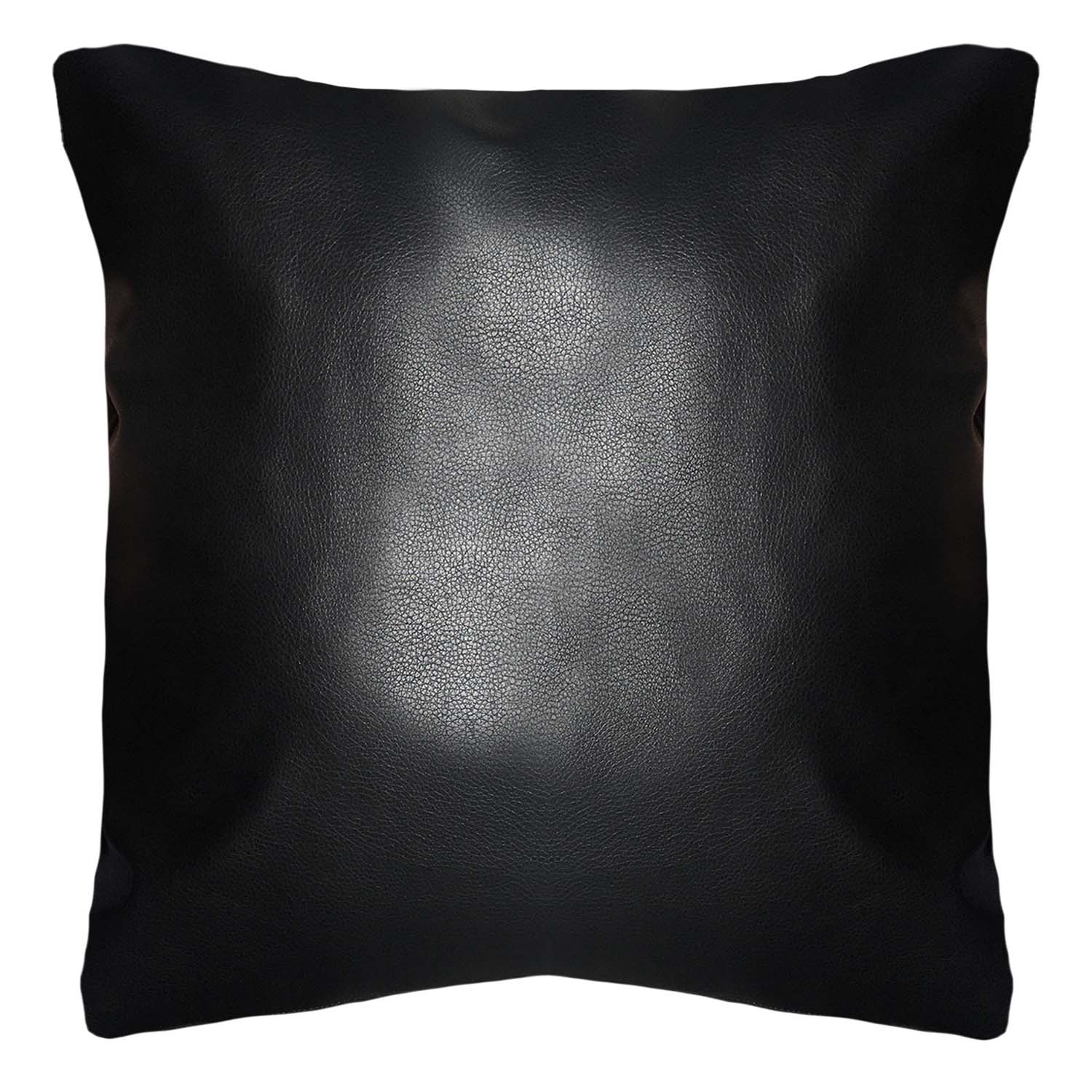 COJÍN ELIZABETH PEPER DECORATIVO ECOCUERO RELLENO 50 X 50 CM NEGRO - 1