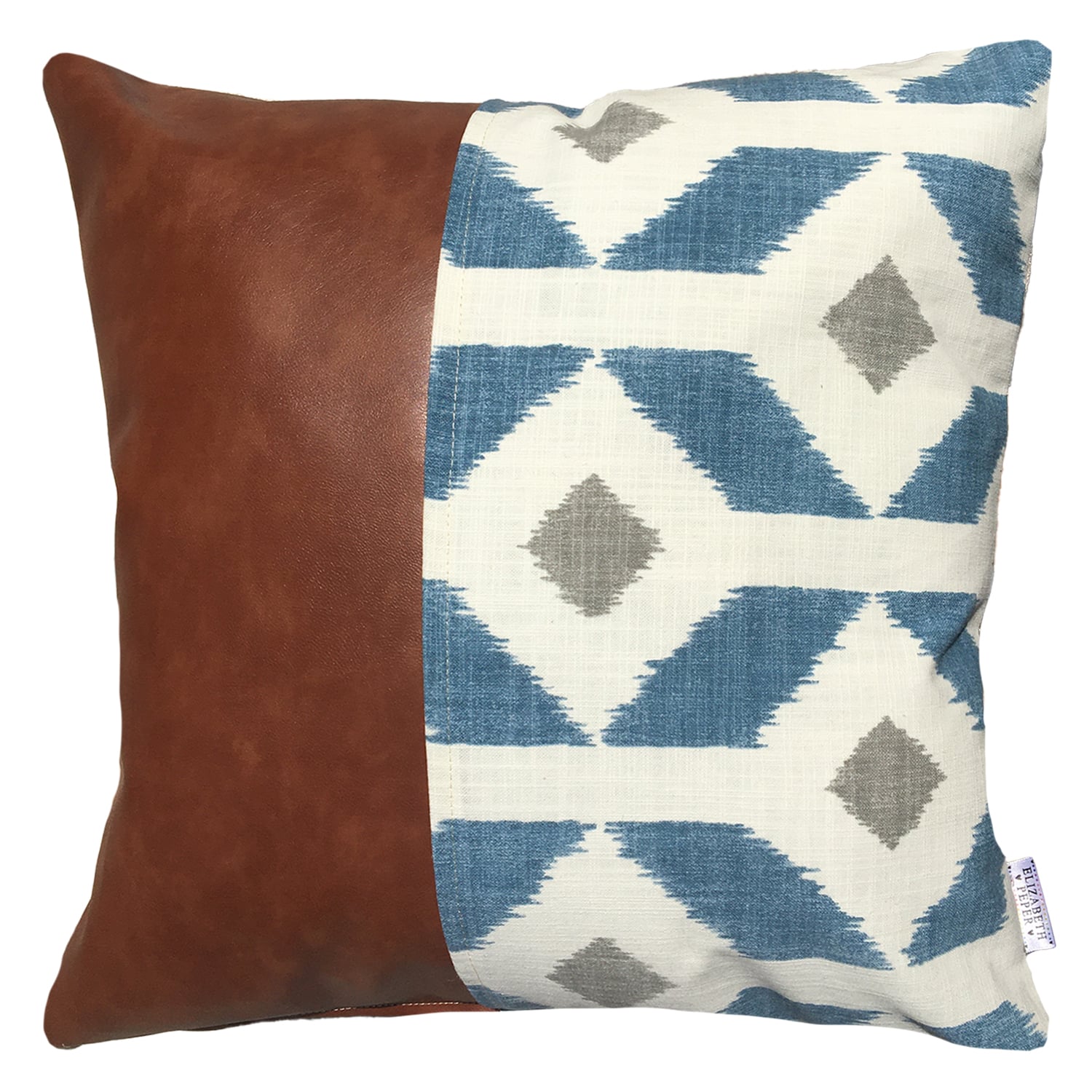 FUNDA COJÍN ELIZABETH PEPER PACK 4 DECORATIVO ECOCUERO 50 X 50 CM AZUL - 2