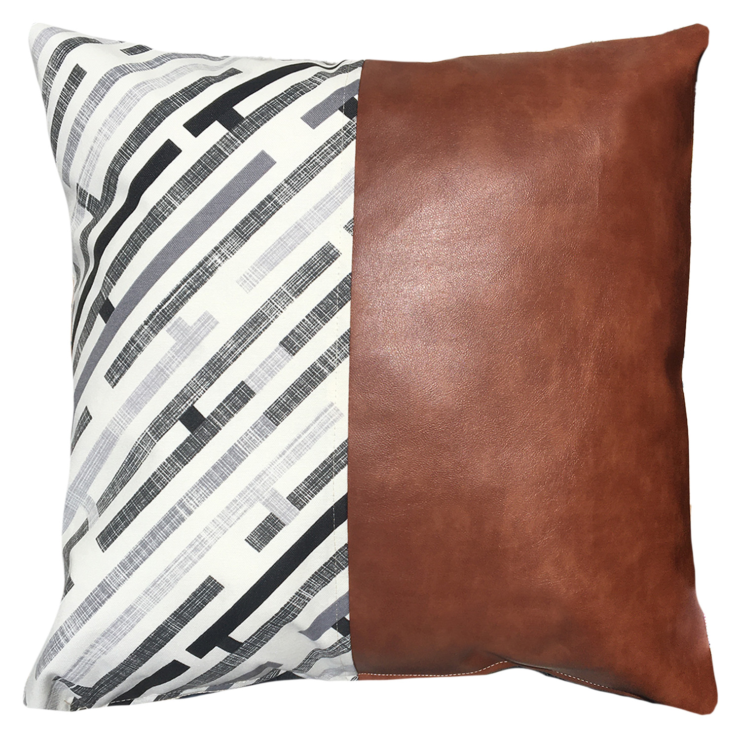 COJÍN ELIZABETH PEPER PACK 4 DECORATIVOS ECOCUERO 45 X 45 CM NEGRO CAFÉ - 2